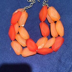 Orange Gradient Bead Statement Necklace